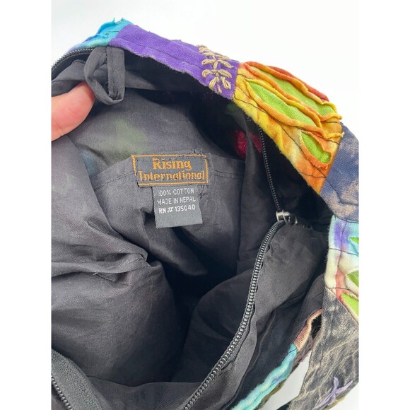 Tie Dye Hippie Hobo Colorful Artsy Shoulder Crossbody Bag Cotton Satchel Nepal - Picture 7 of 8